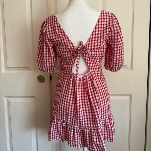 Loft Red Gingham Dress - Picture 5 of 10